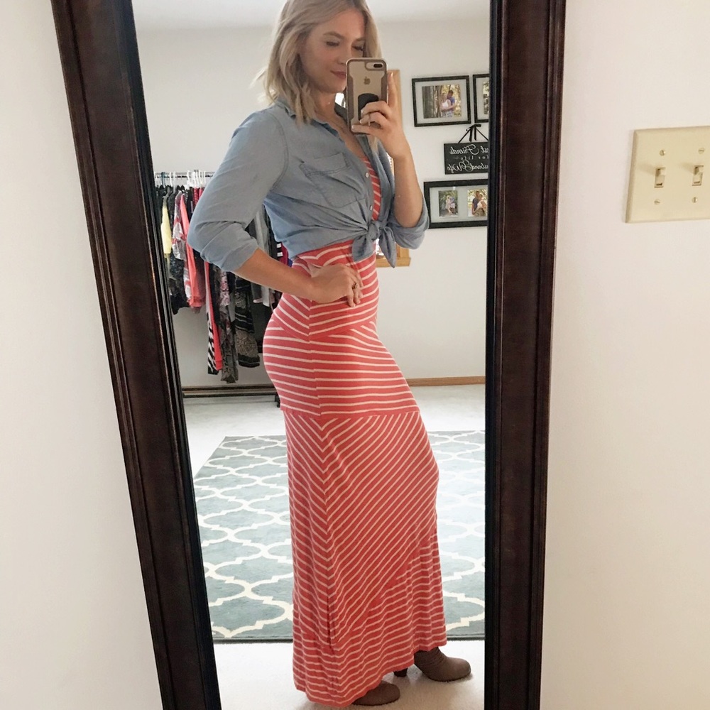 🍑 Layered Peach Maxi Dress Max Edition